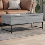 vidaXL Table basse sonoma gris 100x50x40 cm bois d'ingénierie et métal
