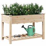 vidaXL Cache-pot de jardin avec étagère Beige 115 x 59 x 76.5 cm