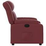 vidaXL Fauteuil inclinable Rouge bordeaux Similicuir