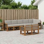 vidaXL Ensemble de canapés d'extérieur 8 Pièces Naturel et gris clair