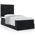 vidaXL Cadre de lit ottoman avec matelas noir 90x190 cm velours