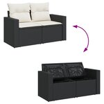 Ensemble de Canapé de Jardin de 9 Pièces avec Coussins en Rattan Poly Noir