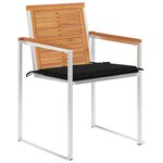 vidaXL Chaises de jardin lot de 4 avec coussins Bois d'acacia massif
