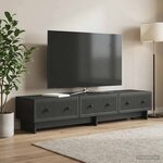 vidaXL Meuble TV 147 x 34 5 x 30 cm Noir Bois d'ingénierie