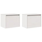 vidaXL Armoires murales 2 Pièces Blanc 45x30x35 cm Bois de pin massif