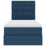 vidaXL Lit avec rangement et matelas Bleu 100 x 200 cm Polyester