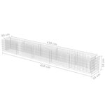 vidaXL Lit surélevé à gabion Acier galvanisé 450x50x50 cm