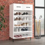 vidaXL Armoire à chaussures Blanc brillant 60x35x105cm Bois ingénierie
