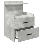 vidaXL Table de chevet avec 2 tiroirs Gris béton 40 x 36 5 x 62 cm