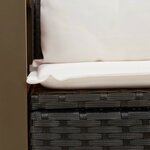 vidaXL Canapé de jardin avec coussins 2 places noir résine tressée