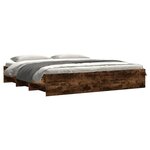 vidaXL Cadre de lit sans matelas chêne fumé 200x200 cm bois ingénierie
