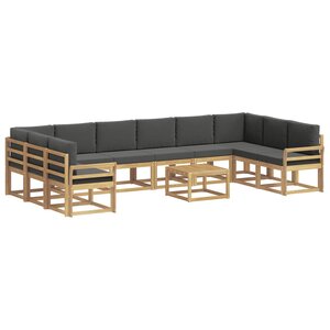 vidaXL Ensemble de canapés d'extérieur 11 Pièces Blanc et anthracite