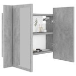 vidaXL Armoire de salle de bain à miroir LED Gris béton Acrylique