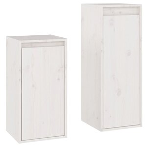 vidaXL Meubles TV 2 Pièces Blanc Bois massif de pin