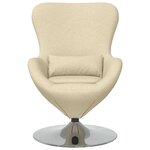 vidaXL Fauteuil œuf Crème tissu