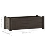 vidaXL Lit surélevé de jardin PP Moka 100x43x35 cm