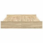 vidaXL Cadre de lit avec rangement Chêne sonoma 135 x 190 cm