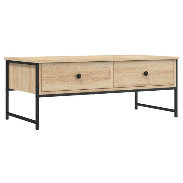 vidaXL Table basse chêne sonoma 101x49x39 5 cm bois d'ingénierie