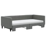 vidaXL Lit de jour avec gigogne et matelas gris foncé 100x200 cm tissu