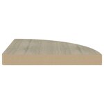 vidaXL Étagères d'angle flottantes 2 Pièces chêne 35x35x3 8 cm MDF