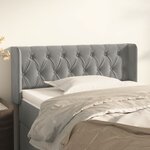 vidaXL Tête de lit avec oreilles Gris clair 93x16x78/88 cm Velours