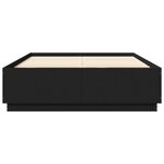vidaXL Cadre de lit avec lumières LED noir 140x200 cm bois ingénierie