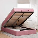vidaXL Cadre de lit ottoman avec matelas rose 120x200 cm velours