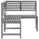 vidaXL Banc d'angle de jardin Gris 140 cm Bois solide d'acacia