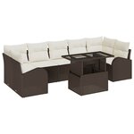 vidaXL Ensemble de canapé de jardin 8 Pièces Marron Poly Rattan