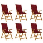 vidaXL Chaises pliables de jardin 6 Pièces avec coussins Bois d'acacia