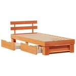 vidaXL Cadre de lit Marron cire 90 x 200 cm Bois massif en pin
