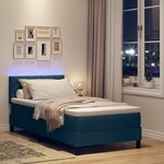 vidaXL Lit à ressorts avec matelas Bleu 100 x 200 cm tissu