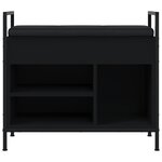 vidaXL Banc à chaussures noir 65 5x32x57 5 cm bois d'ingénierie