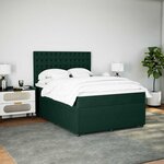 vidaXL Sommier à lattes de lit et matelas Vert foncé 140x190cm Velours