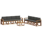 vidaXL Ensemble de canapés d'extérieur 9 Pièces Naturel et Anthracite