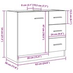 vidaXL Armoire d'évier chêne artisanal 63x30x54 cm bois d'ingénierie