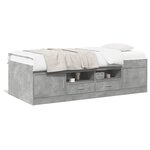 vidaXL Lit de jour avec tiroirs sans matelas gris béton 100x200 cm