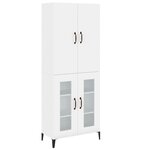 vidaXL Buffet haut Blanc 69 5x34x180 cm Bois d'ingénierie