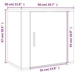 vidaXL Table de chevet murale Noir 50x30x47 cm