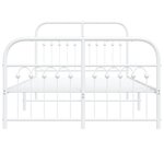 vidaXL Cadre de lit métal avec tête de lit/pied de lit blanc 120x190cm