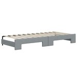vidaXL Lit de jour avec gigogne sans matelas gris clair 100x200 cm
