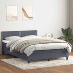 vidaXL Sommier à lattes de lit et matelas et LED gris foncé 160x210cm velours