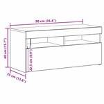 vidaXL Meuble TV Chêne noir 90 x 35 x 40 cm Bois d'ingénierie