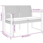 vidaXL Banc de jardin à 2 places avec coussins marron PP rotin