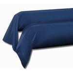 2 taies de traversin - 85 x 185 cm 100  coton - Bleu