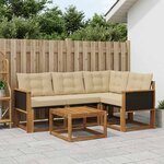 vidaXL Ensemble de canapés d'extérieur 5 Pièces Naturel et Beige