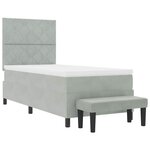 vidaXL Lit à ressorts avec matelas Gris clair 90 x 190 cm Velours