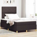 vidaXL Lit à ressorts avec matelas Marron foncé 120 x 190 cm tissu