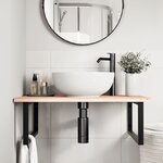 vidaXL Étagère de vasque murale acier et bois de chêne massif