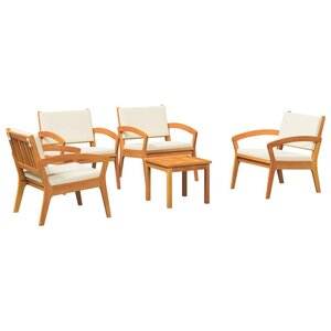 vidaXL Ensemble bistrot 5 pc Marron Polyester